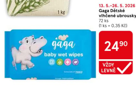 Vlhčené ubrousky dětské Gaga