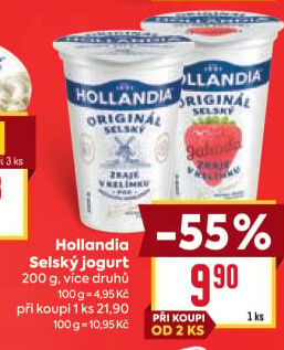 Ochucený jogurt selský Hollandia