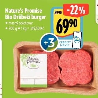 Drůbeží burger bio Nature'