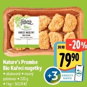 Kuřecí nugetky obalované bio Nature'