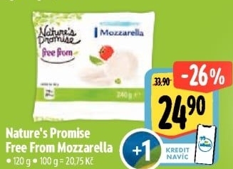 Sýr Mozzarella free from Nature'