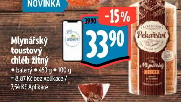 Toustový chléb žitný Mlynářský Albert